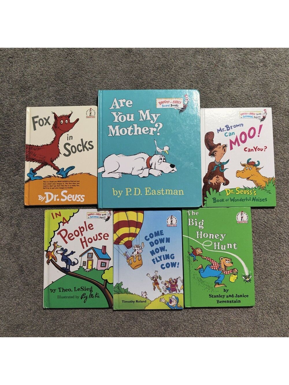 Lot of 6 Dr Seuss Berenstain Bears Hardcover Beginner Books Early Readers